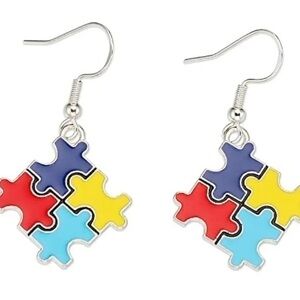 Autism Puzzle Earrings NWT